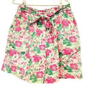 Vintage Lilly Pulitzer White Label Baggy Knee-Length Shorts, Self Belt, Sz 12